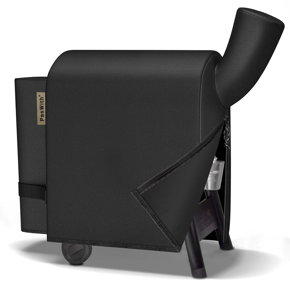 PasWith grill cover for Traeger Pro 22/575 guards against rain and dust.