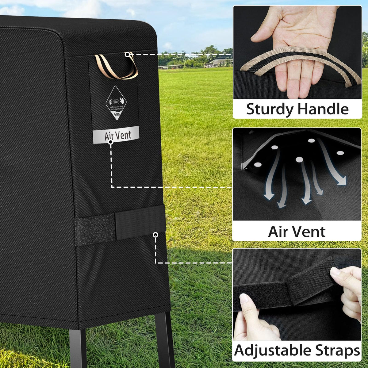 PasWith padded handles enable easy on/off access