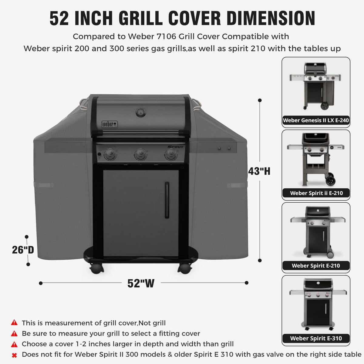 PasWith waterproof sealed seams protect the grill from leaks and moisture.