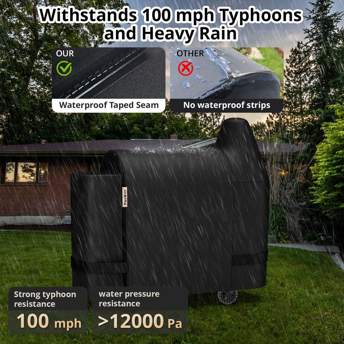 PasWith waterproof sealed seams shield against leaks in any weather