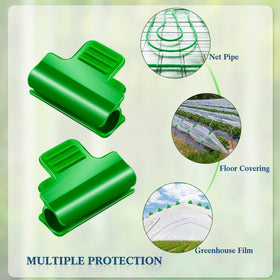 Patelai decorative green clips brighten garden spaces while supporting lightweight covers.