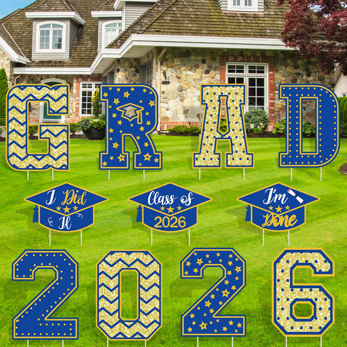PATIAI 2026 grad yard sign letters for outdoor lawn display and clear visibility.