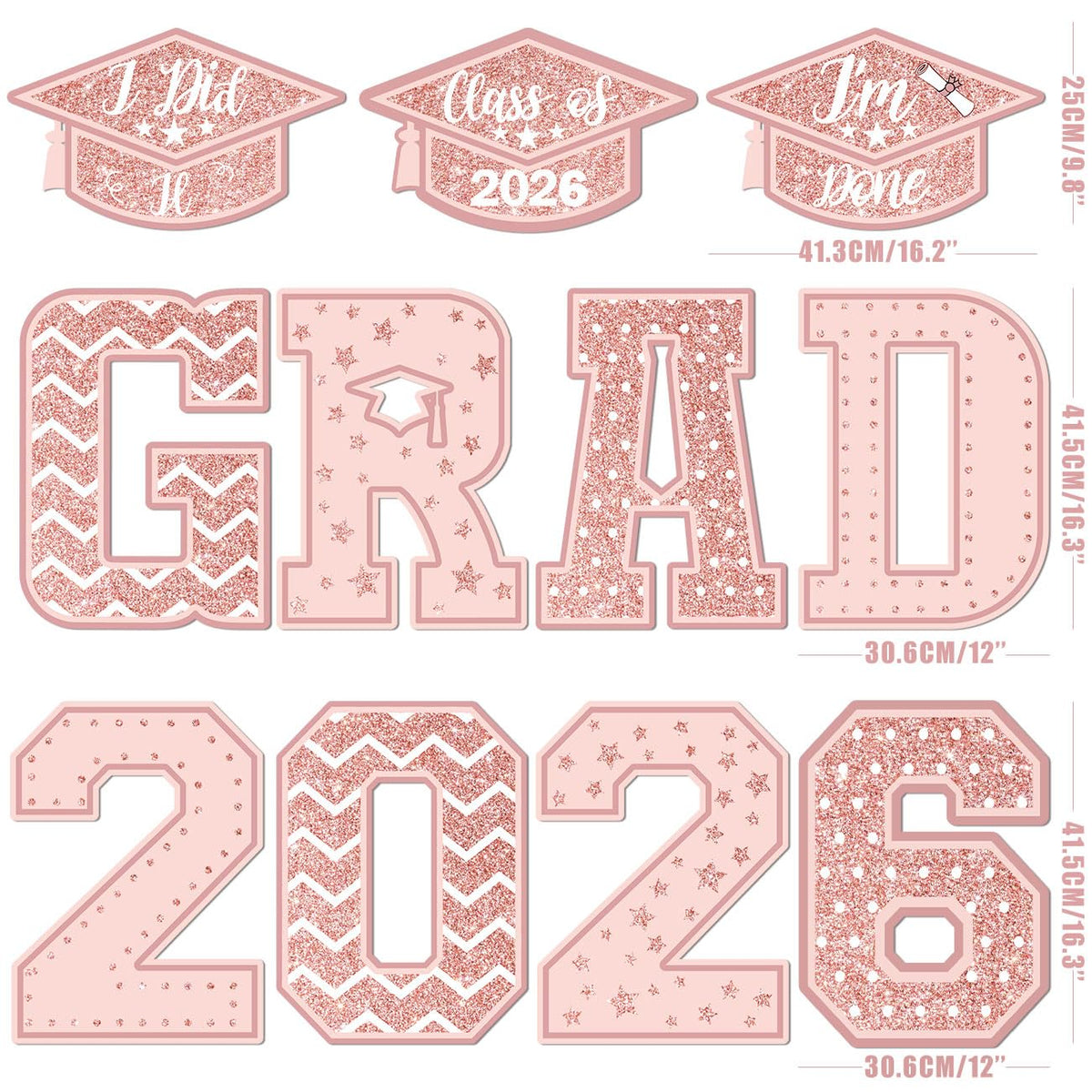 PATIAI graduation cap sign in rose gold perfect for ceremony decor