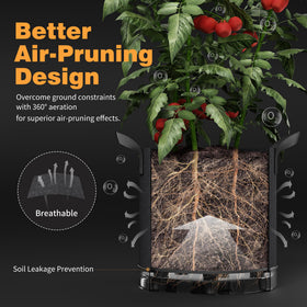 Patigrow built-in metal rings enable low-stress plant training and stable support