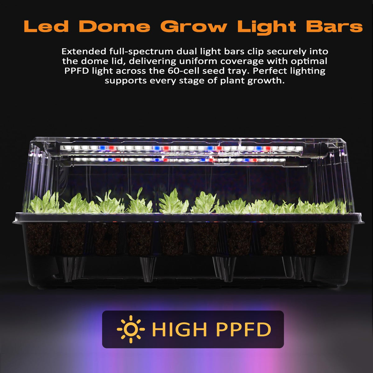 Patigrow grow-light LED system provides full-spectrum light for healthy seedlings