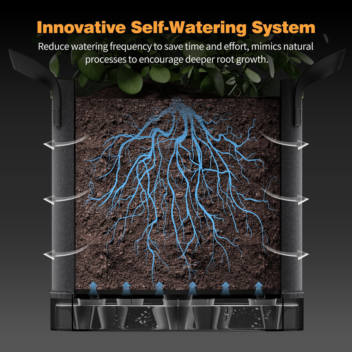 Patigrow reinforced nylon handles provide easy transport and durability for moving the bags