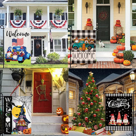 Pating year-round garden flags brighten porches and lawns.