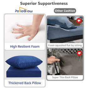Built-in ties secure cushions on windy patio furniture