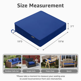 PatioGlow cushion with ties and handle secures seat on windy days.