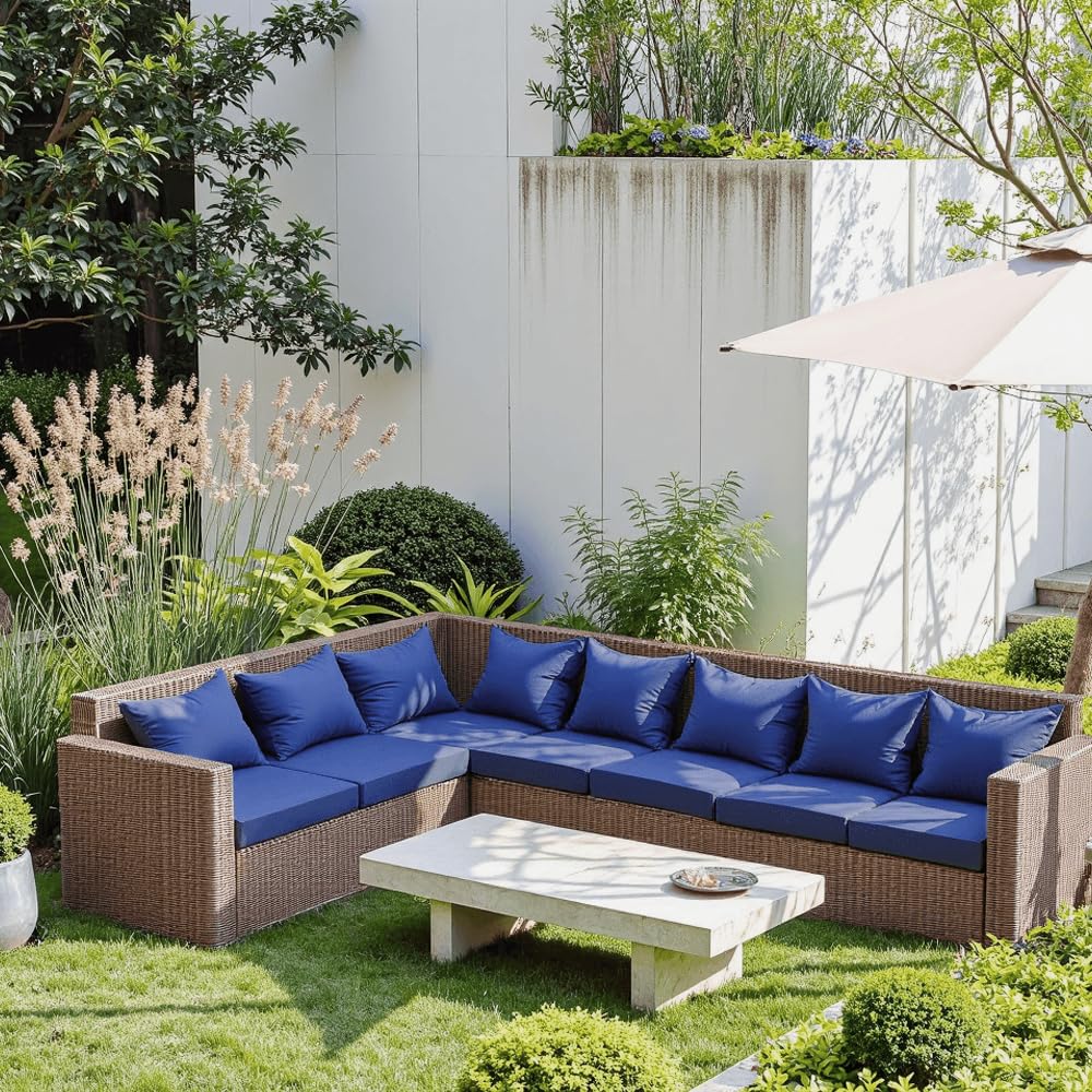 PatioGlow blue back cushion 25x21 inches for outdoor seating support