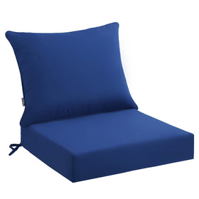 PatioGlow blue outdoor seat cushion 24x24 inch for comfortable lounging on chair