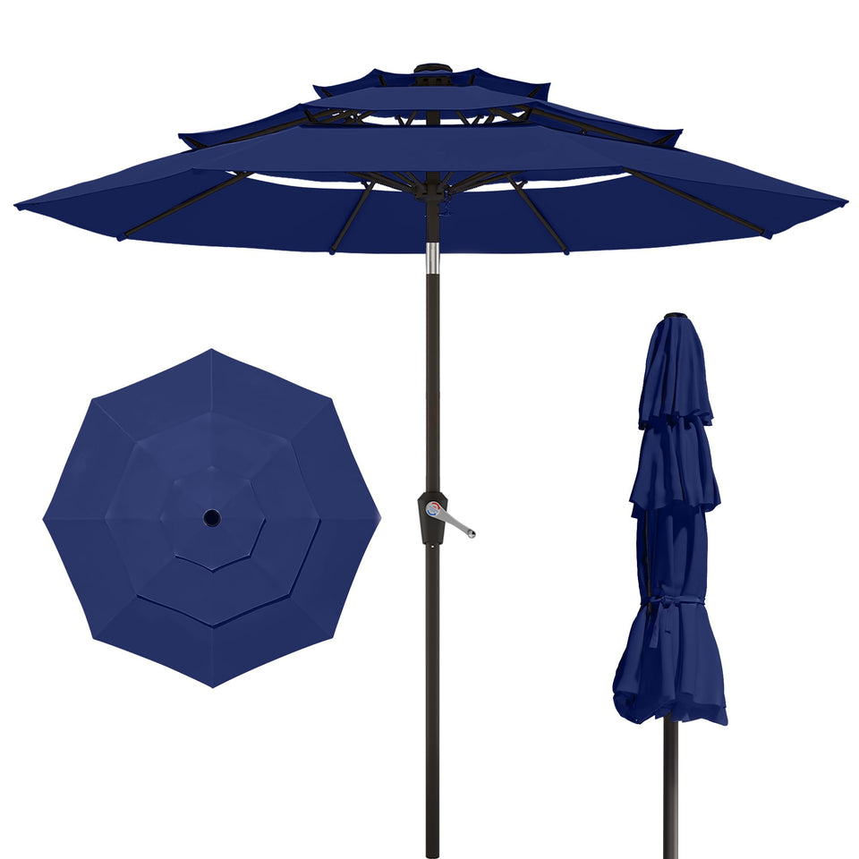 Patio Kingdom 10FT umbrella canopy tilt for customizable sun protection.