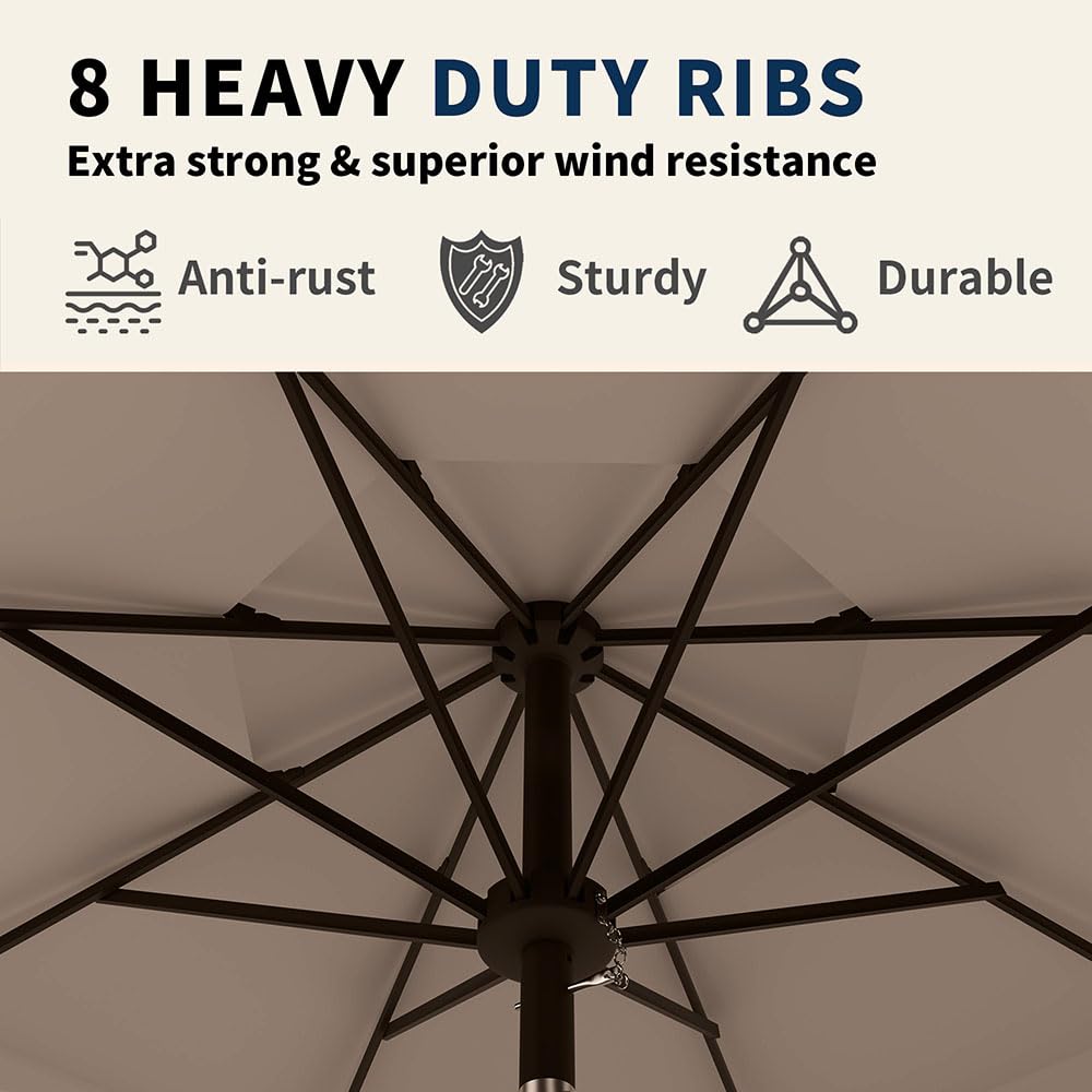 Patio Kingdom 10ft umbrella crank handle for smooth tilt adjustments.