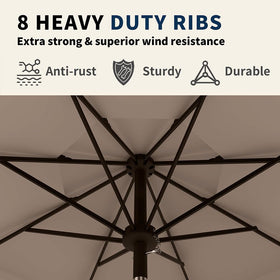 Patio Kingdom 10ft umbrella crank handle for smooth tilt adjustments.