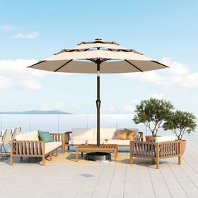 Patio Kingdom 10ft iron pole provides durable center support.