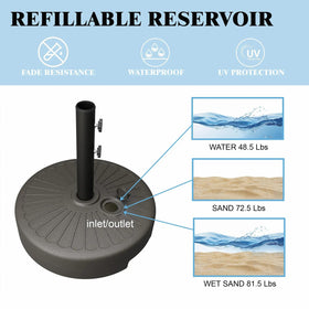 Patio Kingdom 22L base offers detachable tube for compact storage when not in use.