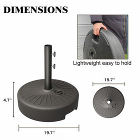 Patio Kingdom 22L base weighs 2kg empty for easy setup and relocation.