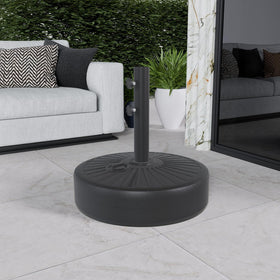 Patio Kingdom 22L base water-filled design for stable poolside shade.