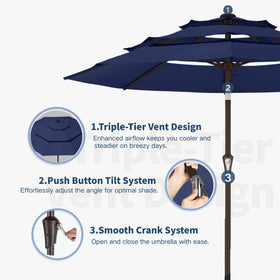 Patio Kingdom 8 ribs sturdy frame provides stable shade.