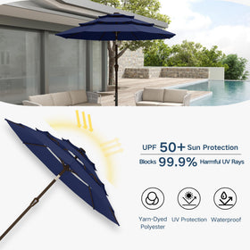 Patio Kingdom 10FT coverage shades 6-8 people comfortably.