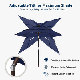 Patio Kingdom UV waterproof fabric blocks sun and resists rain.
