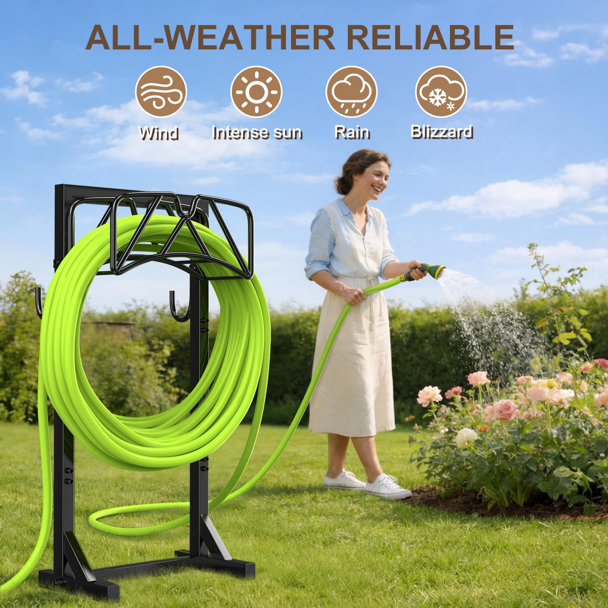 Patiobay outdoor hose holder with rust-resistant finish for weather resilience