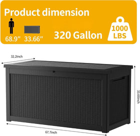 PATIOEASY waterproof resin deck box with lid closed protecting contents
