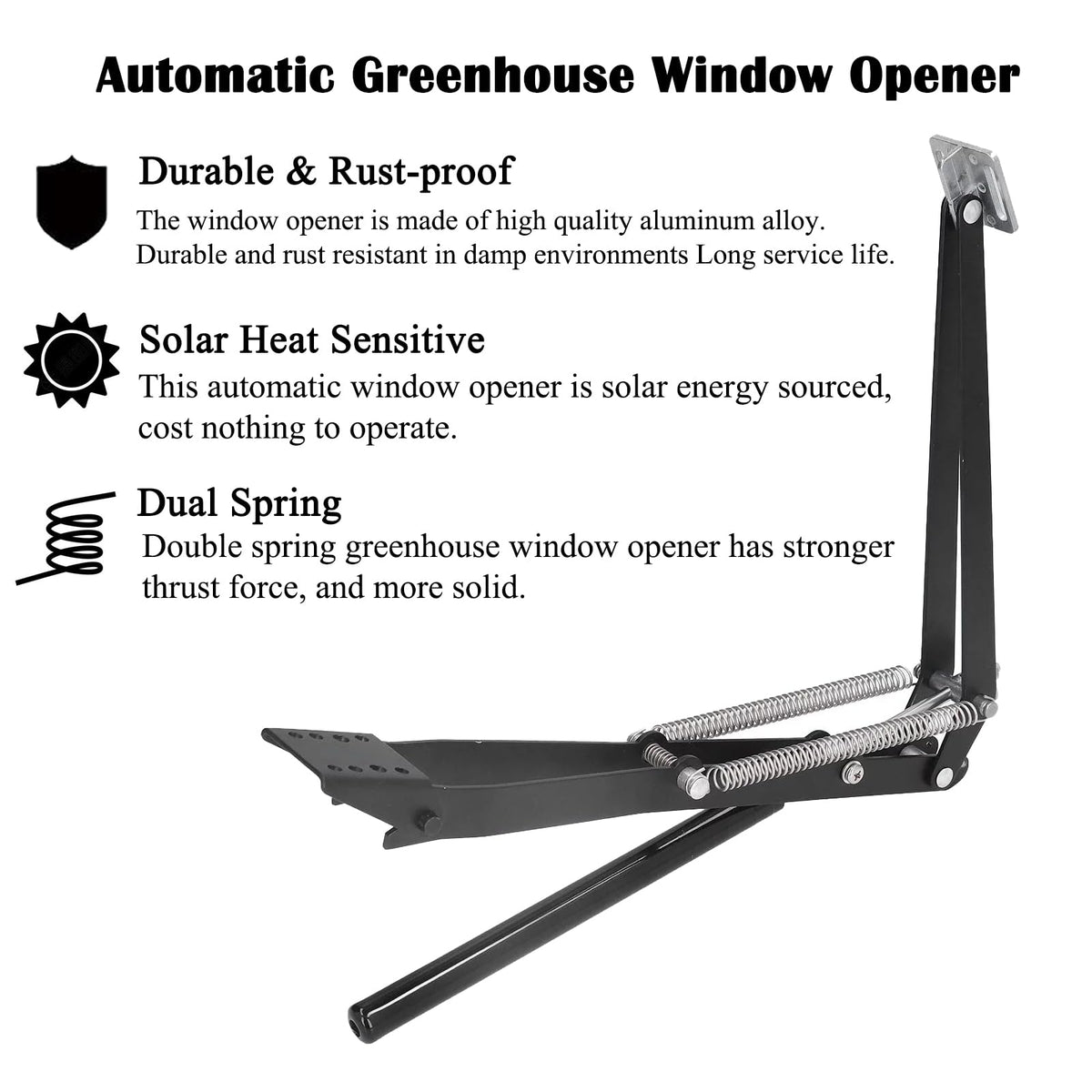 PATIOHZ 2X Auto Vent Opener powered by solar energy maintains ideal interior climate