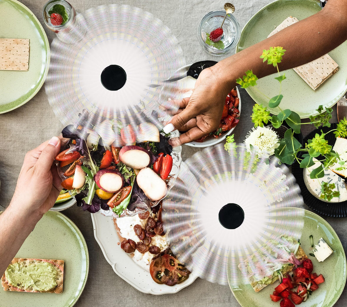 PATIOSIR outdoor dining scene illustrating relaxed meals at barbecues.