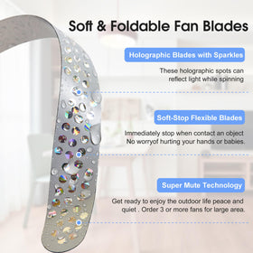 PATIOSIR soft blades close-up showing safe, family-friendly design.