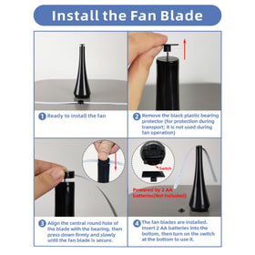 PATIOSIR tabletop fan with batteries on a table for meals.