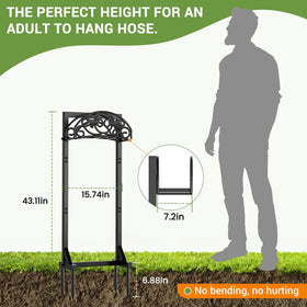 Pattiumo freestanding metal hose holder outdoors, no wall mounting required