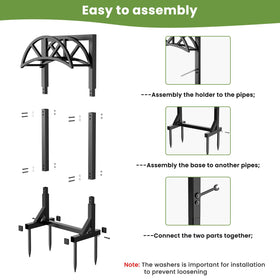 Pattiumo garden hose holder stand, powder-coated finish, resisting rust and outdoor wear.