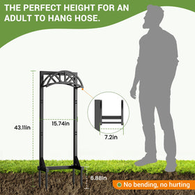 Pattiumo garden hose holder stand with hose reel alternative, ready for simple watering setups.