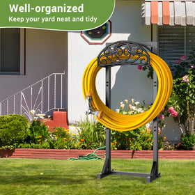 Pattiumo hose holder supports up to 150 ft for typical home hoses