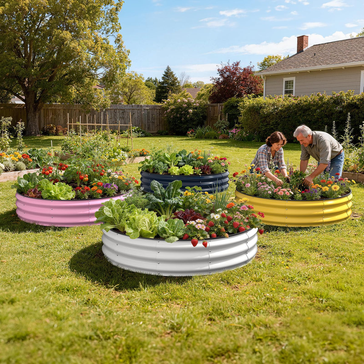 Pattiumo outdoor garden bed ready for vegetables in a sunlit yard.