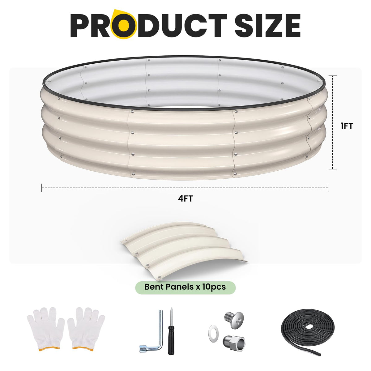 Pattiumo round bed easy assembly with safe edging for patios and gardens.