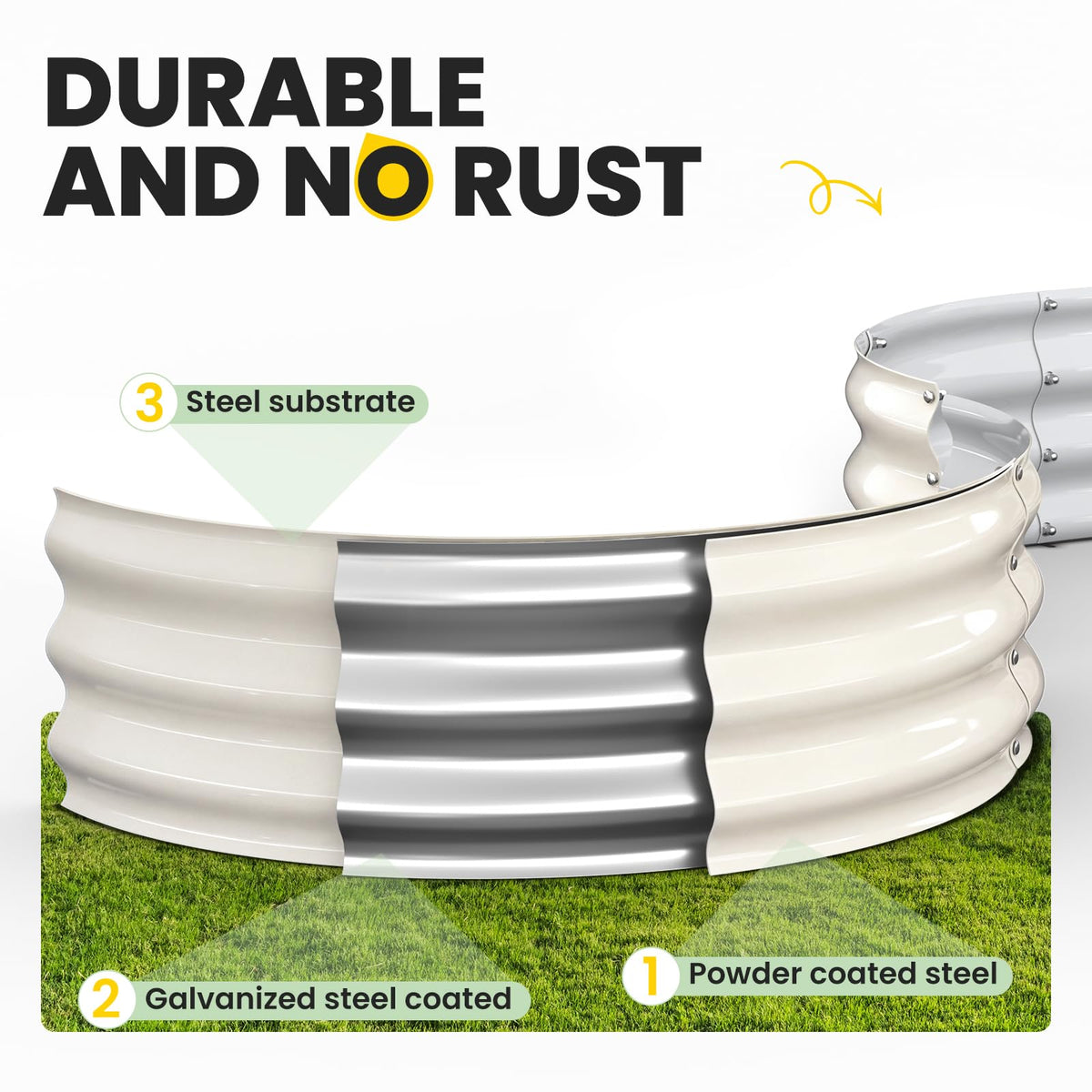Pattiumo round bed soil depth supports robust root growth for vegetables and herbs.