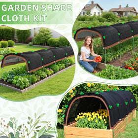 PATYDEST shade solution protects vegetable and flower beds outdoors.