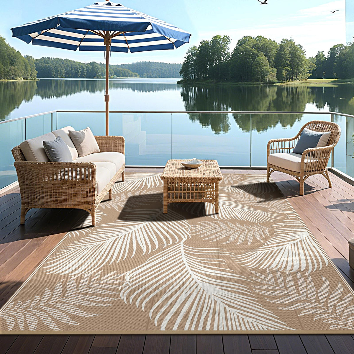 Pauwer indoor-outdoor rug suitable for patio and balcony.