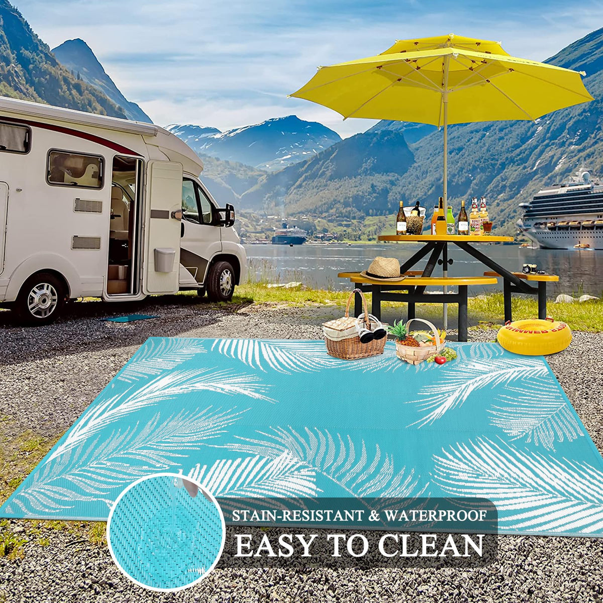 Pauwer lightweight camping rug with carrying bag ready for travel