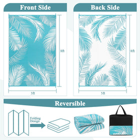 Pauwer 5x8 rug on patio illustrating durable waterproof material for outdoor use