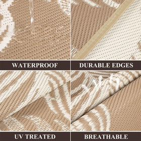 Pauwer patio rug 6x9, easy to clean with hose or wipe.