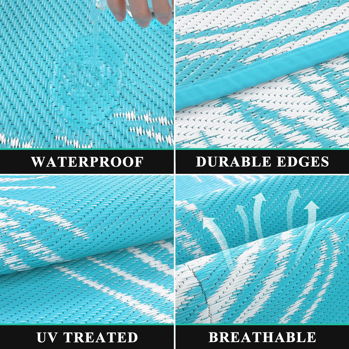 Pauwer RV mat laid on deck with UV coating to preserve color