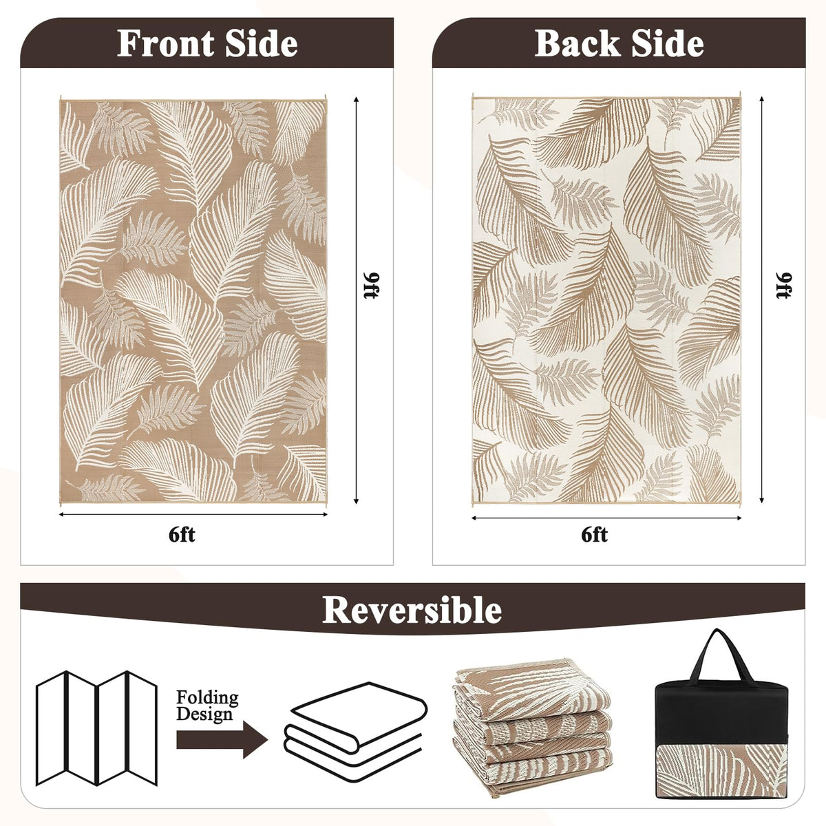 Pauwer waterproof RV mat compact and portable for easy camping.
