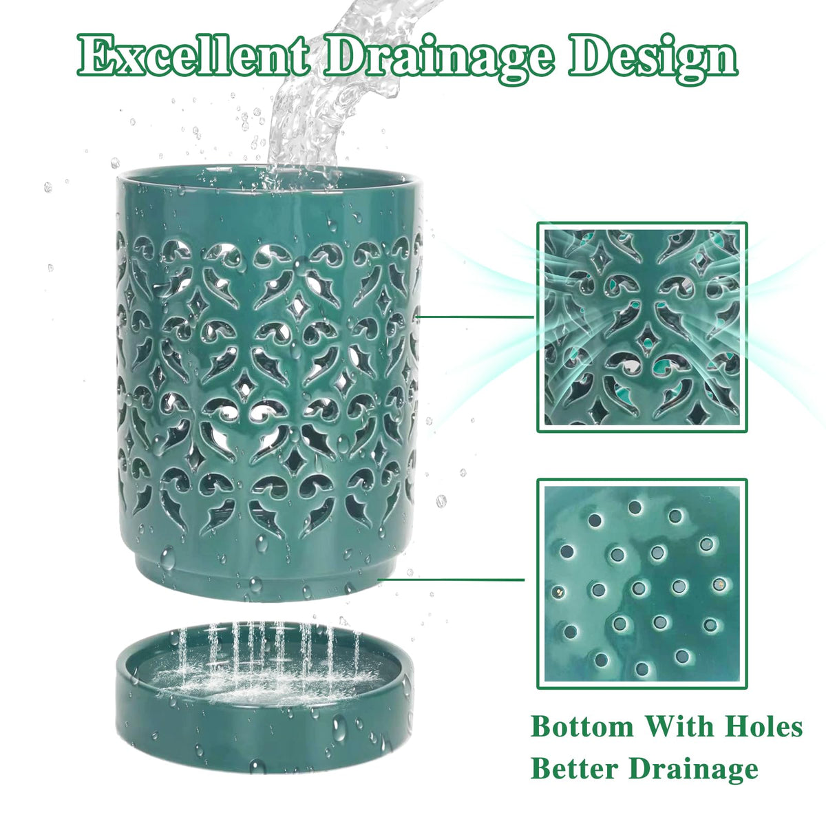 Pavtner orchid pot with bottom drainage hole ensuring good drainage.