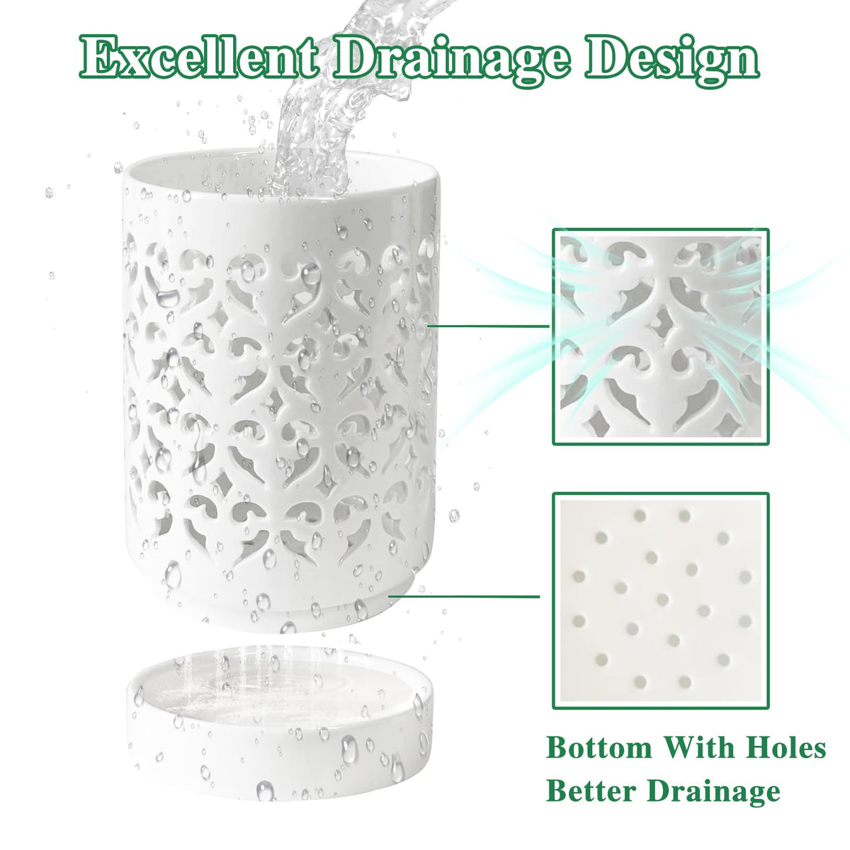 Pavtner Orchid Pot drainage hole helps water flow and surface cleanliness
