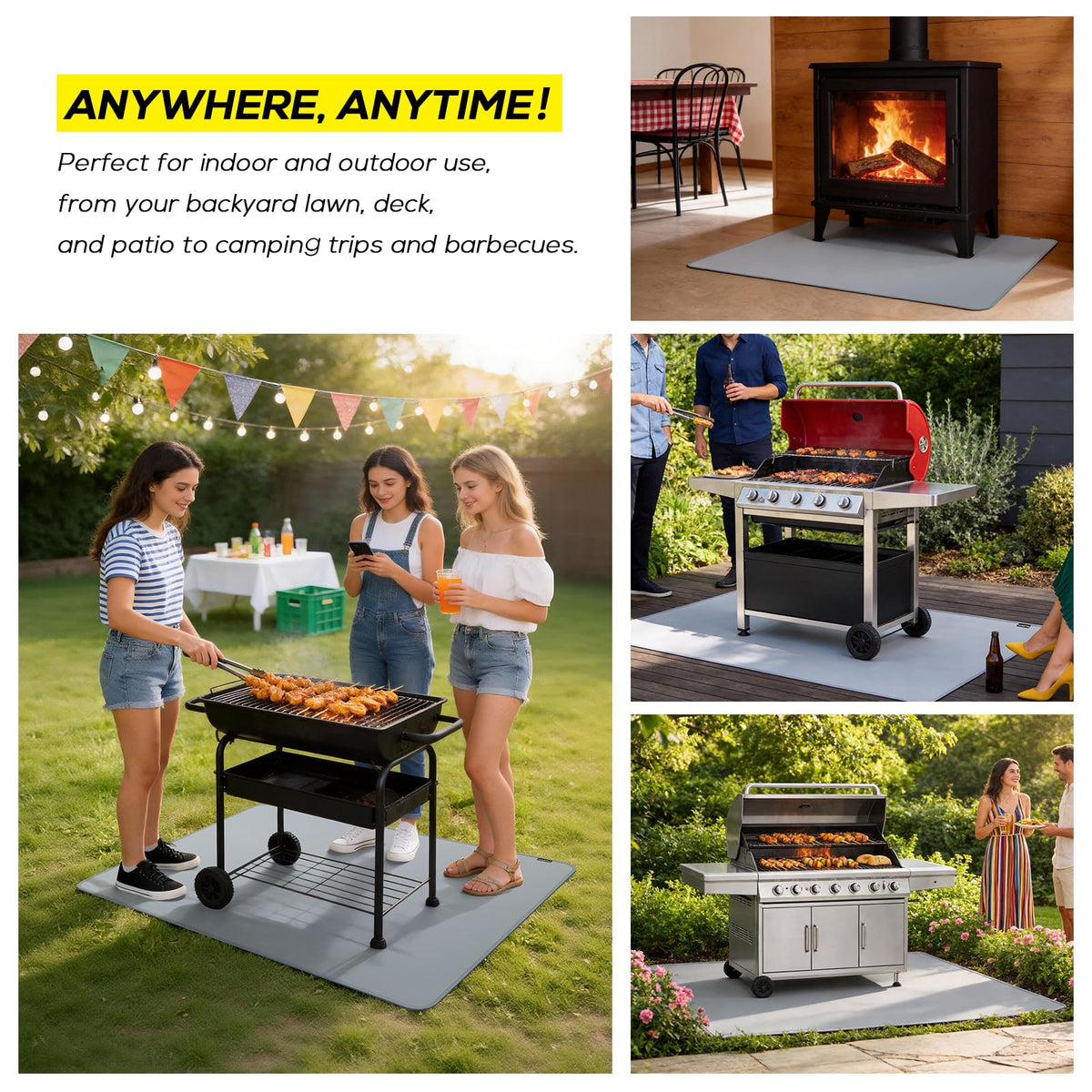 PAWBOSE easy-clean mat cleans with hose or wipe for quick post-cook refresh