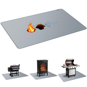 PAWBOSE under-grill-mat 65x48 inches protecting the deck from heat and splatters.