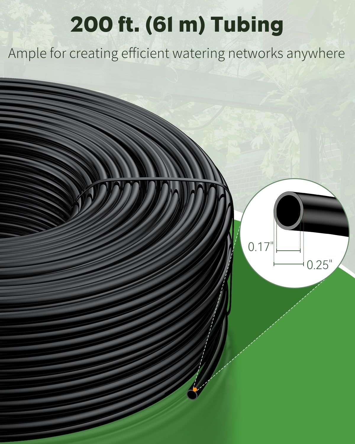 Pawfly quick-connect tubing close-up shows easy connection to emitters.